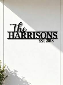 1pc Customized Metal Surname Sign, Metal Family Name Plaque, Garage Sign, Family Name Display Board, Customized Indoor/Outdoor Wall Decor, Garden Sign, Weather-Resistant Metal Material, Modern Horizontal Design Suitable For Front Door Decor, Outdoor Garden Art, Housewarming Gift - Multicolor - View 9