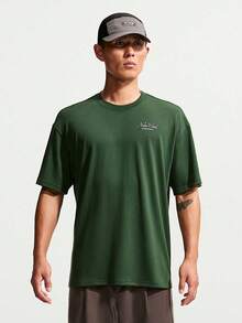 Nike Men's AS U NSW SS M90 Short Sleeve T-Shirt Knit Collarless Short TIX4987-323 - Green - View 1