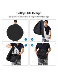 Reflector de fotografía portátil y plegable de doble cara dorado & plateado, disco reflector redondo con bolsa de almacenamiento, reflector de luz de relleno para retratos de estudio & exterior - Ver 4