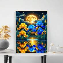 1PC DIY 5D Diamond Painting Kit Orchid Pattern - Round Full Diamond Art Mosaic Craft, Home Wall Decor, Unframed - No Frame - View 4