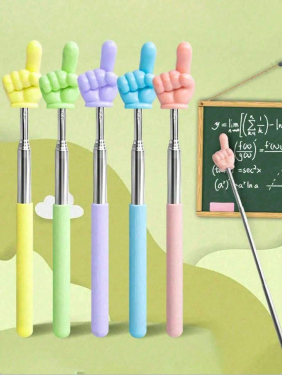 1pc Retractable Pointer Finger Reading Stick, Telescopic Finger Pointer Teaching Tool, Teacher's Pointer Pen For Reading, Blackboard, Piano, Home Use