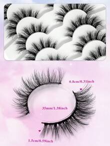 ENCHUW 7 Pairs Lashes With Clear Band Natural Look False Eyelashes Fluffy False Lashes Pack Wispy Eyelashes Curly Eyelashes For Daily Wear - Black - View 2