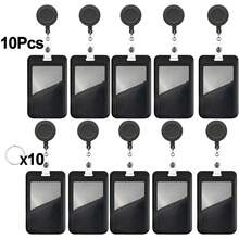 10pcs Solid Color Sliding ID Badge Holders With Retractable Badge Reel, Key Ring, Hard Plastic Badge Holder, Suitable For Office, School ID, Credit Card, RFID Key Card, Driver's License And Pass, Can Be Used For Keys, Key Ring And Keychain, Best Gift For Women And Men - Multicolor 3 - View 19