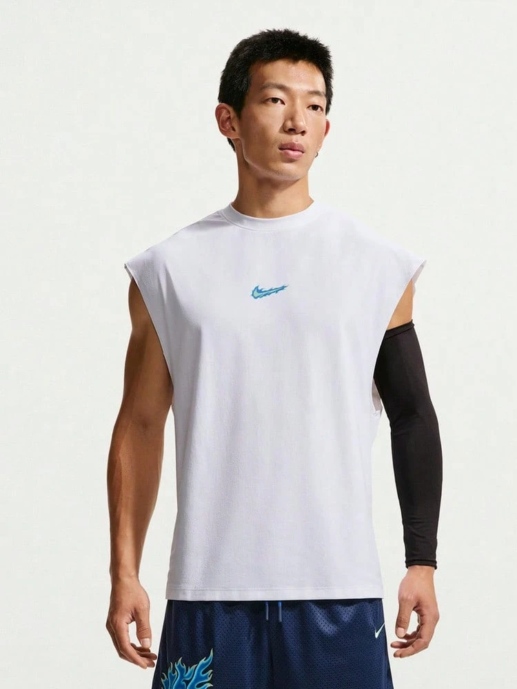 Nike Tank Top Olahraga Pria AS M NK DF SL TOP STREET IW1202-100 - Putih - View 1