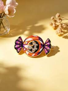 1 Buah Bros Enamel Permen Halloween Lucu, Pin Jack-O'-Lantern Bertatahkan Berlian Imitasi, Aksesori Fashion Pesta Halloween, Hadiah - View 7