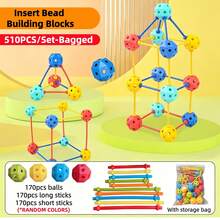 15pcs/90pcs/300pcs Manik-manik Geometris Berwarna-warni yang Dapat Disatukan, Balok Bangunan Puzzle 3D Kreatif dari Plastik dengan Tas Penyimpanan, Set Mainan Balok Konstruksi Saling Terhubung STEMY untuk Anak Usia 3+ Tahun, Pembelajaran Prasekolah & Pengembangan Imajinasi - MultiWarna - View 14