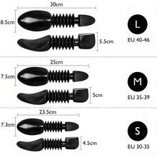 2pcs Plastic Adjustable Shoe Trees Durable Shoes Stretchers For Men To Prevent Creases From Deforming Shoes Stretching Shoes Care - Black - View 6