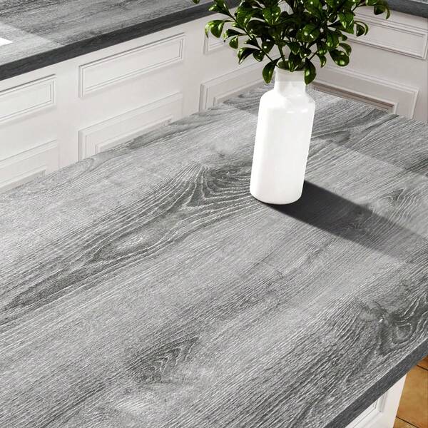 Grey Natural Wood Grain Self-Adhesive Flooring Stickers, 1 Roll Self-Adhesive Vinyl Flooring, Waterproof Durable Removable Easy To Install, DIY Bedroom Kitchen Bathroom Office Flooring Stickers, Rental Friendly Home Renovation