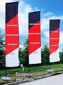 Custom Square Flag, Single-Sided Printing, Customizable Pattern/Text, Promotional Reminder, Beach Flag - Outdoor Advertising & Decoration - Flagpole And Base Not Included - Multicolor - View 7