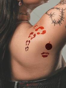 8PCS Halloween Multi-Element Pattern Halloween Costume Party Gift Arm Shoulder Neck Collarbone Back Temporary Tattoo Stickers - Multicolor - View 6