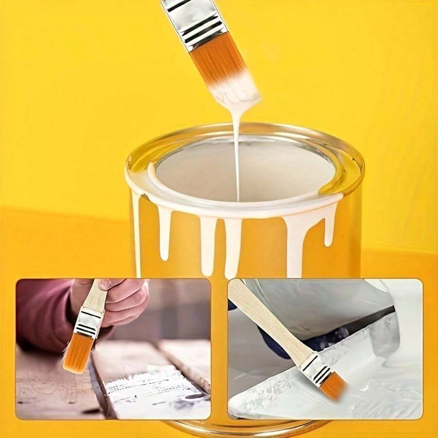 5/10/15 pièces Ensemble de pinceaux de peinture premium, manche en bois, polyvalent, convient pour la peinture acrylique, à l'huile, à l'aquarelle et le nettoyage de produits électroniques, outil d'art durable, poils synthétiques, convient aux artistes et aux projets DIY - A - Voir 1
