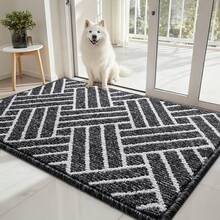 EDIMENS Doormat For Front Door 50x80cm, Non-Slip & Washable Outdoor Doormat, Thickened Indoor Doormat, Highly Absorbent Doormat For Indoor And Outdoor Use, Entrance & Front Door, Patio, Hallway - Black and White Stripes - View 10