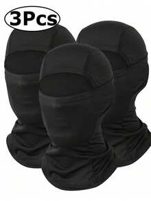 1/3pcs Balaclava Face Mask, Unisex Ski Mask, Lightweight Football Sun Protection Headwear, Cycling UV Protection Hat - Multicolor - View 1