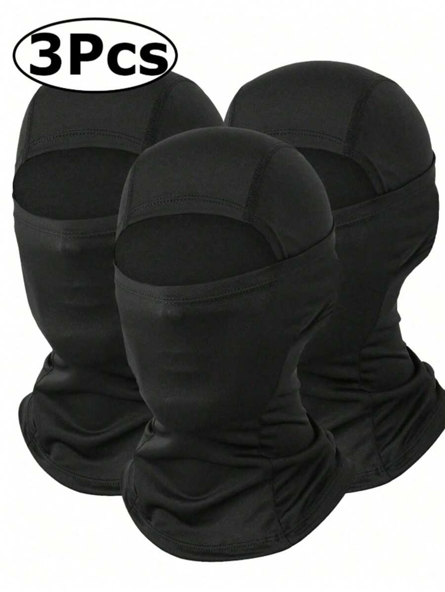 1/3pcs Balaclava Face Mask, Unisex Ski Mask, Lightweight Football Sun Protection Headwear, Cycling UV Protection Hat - Multicolor - View 1