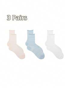 1/3 Packungen Damen Knöchelsocken in verschiedenen Farben, atmungsaktiv mit Rüschenbündchen, gemütlich im Cottagecore-Stil für Zuhause, Loungewear und lässigen Alltag - Verschiedenfarbig - Übersicht 13