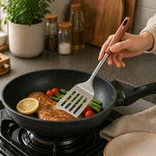 1 Set Peralatan Dapur Stainless Steel, Alat Masak Dapur Rumah Tangga, Termasuk Sendok Nasi, Sendok Sup, Sendok Berlubang, Spatula Datar, dan Alat Masak Tahan Lama Lainnya, Cocok untuk Penggunaan di Rumah dan Restoran, Peralatan Dapur, Peralatan Tahan Panas. - MultiWarna - View 5