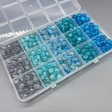 8mm Glass Beads Collection, Organized In A Box With 15 Compartments. Perfect For Beading And Projects, These Materials Are Ideal For Making Bracelets And Necklaces - Multicolor - View 9