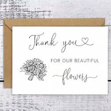 OBOVAY 1pc Elegant Florist Thank You Card "Thank You For Providing Us With Beautiful Flowers", With Heart Design, Perfect For Weddings Or Special Occasions - A - View 5