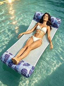 Leaf Design Inflatable Float - Adult Inflatable Pool Chair, Water Hammock, Pool Floating Toy, 4-In-1 Multi-Functional Pool Float, Pool Raft Lounge Chair, Suitable For Beach, Lake And Pool Party, Beach Essential - Multicolor - View 1