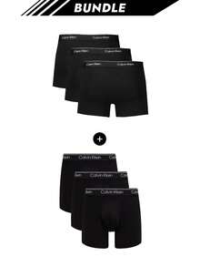 Calvin Klein [حزمة] 3 عبوات سراويل داخلية رجالية + 3 عبوات سراويل داخلية رجالية الأكثر مبيعًا - أسود + أسود - مشاهدة 1