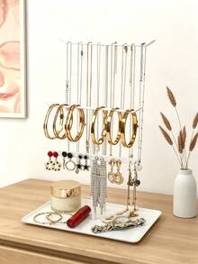 1pc Elegant Jewelry Stand, 3-Tier Rack To Neatly Store Necklaces, Earrings, Rings And Bracelets. It Is Both A Beautiful Home Decor And A Practical Storage Organizer. A Perfect Gift For Sisters, Mothers And Daughters. - Multicolor - View 4