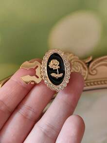 1pc/2pcs Glitter Resin Button Covers, Shirt Button Covers Clip-On Style, Fashion Crystal Cufflink Covers - Black - View 8