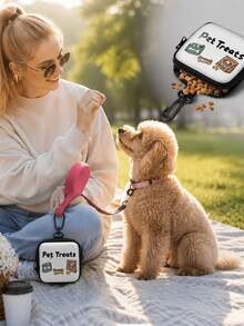 New Cartoon Print Creative Large Capacity Dog Treat Storage Bag Keychain, Portable Outdoor Pet Treat Bag, Suitable For Training And Dog Walking - Multicolor - View 4