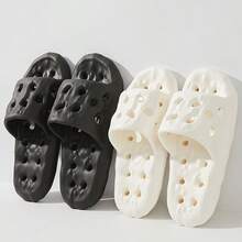 1 Pair Soft Cushion Hole Water-Drain Slippers, Couple Home Bathroom Gym Non-Slip Indoor Slides - Slippers - View 3