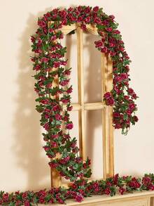 1PC Artificial Peony Vine Silk Flower Spring Home Decor - Burgundy - View 5