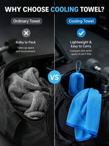 Macaron Style Minimalist Sports Cooling Towel, Portable Foldable, Quick Dry, With Hook And Loop Design, High Density Cooling, Breathable And Sweat-Absorbent, Suitable For Sports, Comes With Perforated Silicone Storage Box, Summer Cooling - Multicolor - View 3