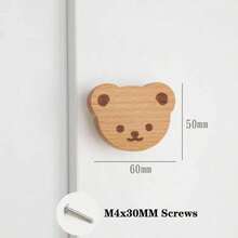 2 Packs Log-Style Cartoon Solid Wood Handles, Creative Pulls For Wardrobes, Cabinets And Drawers In Kids' Rooms - Multiple Styles - View 3