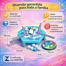 Kit 3 Jogos Brinquedo Infantil Criativo Torre Maluca + Navio Pirata + Pinguim Quebra Gelo Sem Tela - torre + navio p + pinguim m - Visão 7