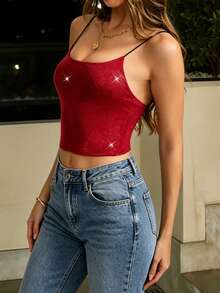 ATTRACO Women's Y2K Halloween Spaghetti Strap Cami Top, Summer Party, Slim Fit Fashion Versatile - Hot Pink - View 6