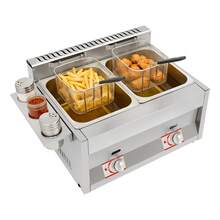 ZHFEISY 12L Commercial Countertop Deep Gas Fryer Stainless Steel Outdoor Cooker 6L Basket *2 Chicken Chips Fryer For French Fries Home Kitchen Restaurant - default - View 9