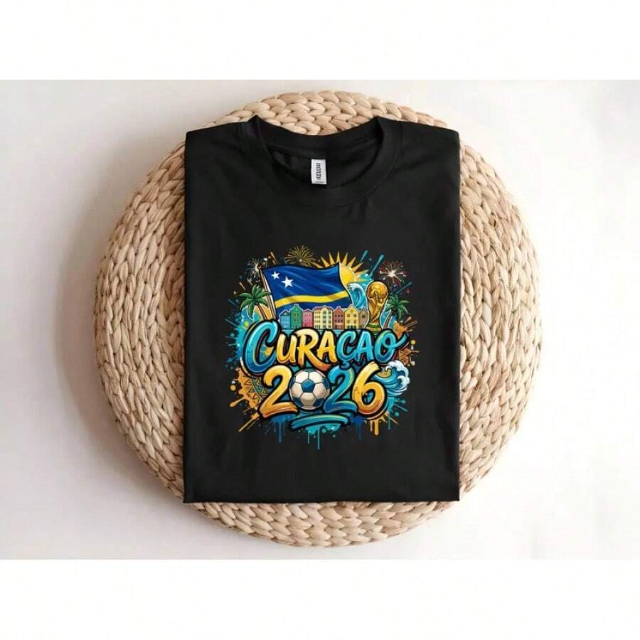 Curaçao World Cup 2026 T-shirt |   Dynamisk fotbollsfans-tröja |   Caribbean Pride-tröja |   Resesouvenirgåva |   Fotbollskläder