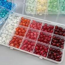8mm Glass Beads Collection, Organized In A Box With 15 Compartments. Perfect For Beading And Projects, These Materials Are Ideal For Making Bracelets And Necklaces - Multicolor - View 5