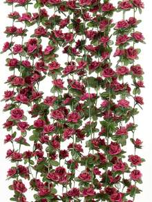 1PC Artificial Peony Vine Silk Flower Spring Home Decor - Burgundy - View 6