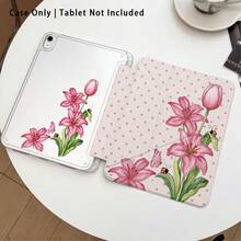 粉色百合、波點與其他圖案彩繪效果平板保護殼附支架，相容於 Honor 8/9/10/X8/X8A/X9/X8Pro/X9Pro、MatePad SE 11 吋/MatePad 11 吋/11.5 吋、MatePad Pro、Apple 10代/11代 2025 (A16)、Galaxy Tab A7/A9 及其他熱門機型 - 款式34 - 查看 3