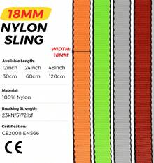 18MM Nylon Climbing Sling Runner 23KN CE2008/EN566 Strong Webbing Straps For Rock Climbing,Mountaineering, Rappelling, Swing, Yoga Hammock Etc - ColorP - View 2