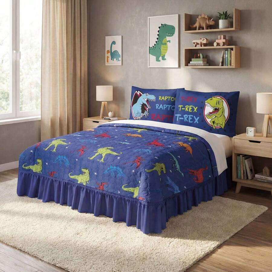 Home Elephant Quilt With Double Covers - Blue - View 1