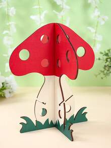 1 Set Mushroom-Shaped Wooden Pet Food Dispenser, Suitable For Rabbit/Guinea Pig/Hamster/Cat Pet Feeder, Small Pet Decorative Feeding Device, Interactive Feeding Station, Vegetable/Hay/Leaf Feeding Rack, Detachable Vegetable Rack, Small Animal Feeding Supplies, Perfect Gift For Pet Owners - D - View 7