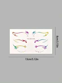 4入彩色眼線貼紙 Y2K 3D 眼妝貼，適用節慶／派對／日常造型，防水且易貼 - 彩色 - 查看 11