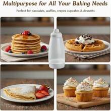 1pc Pancake Batter Measuring Cup With Whisk Ball & Stainless Steel Whisk, Home Baking Tool For Pancakes, Cupcakes, Muffins, Crepes, Kitchen Breakfast Gadget, Holiday Gift - Multicolor - View 6