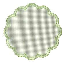 1/2/4pcs Mori Style Ins Ruffle Green Plaid Placemats, Vintage Round Table Heat-Resistant Pads - Green - View 7