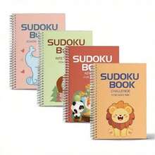 Set Buku Sudoku Lengkap untuk Usia 3 hingga 12 Tahun ke Atas dengan Empat Tingkat Progresif: Junior, Menengah, Mahir, dan Tantangan. Buku Bersampul Spiral dengan Teka-Teki Logika untuk Konsentrasi dan Pemahaman Angka. Pembelajaran Tanpa Layar, di Rumah dan Saat Bepergian. - Sudoku - View 3