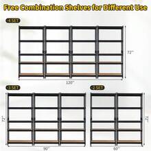 Heavy Duty 5-Tier Metal Shelving Unit – Adjustable Standing Storage Rack – 2500 Lbs Capacity – Utility Shelves For Garage, Pantry, Warehouse, Kitchen, Laundry - 黑色 - 查看 4