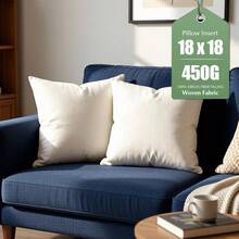 White Square Pillow Set Of 4-Sofa Pillow, Soft Fabric, Suitable For Bed Or Sofa Use-Bedding, Home Decoration, Dormitory Sleep Protection, Daily Use, Simple Appearance, Can Be Patted Or Dried At Low Temperature To Make It Fluffy, 18in 20in 22in. - 白色2只 - 查看 3