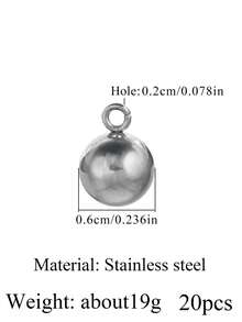 20pcs Stainless Steel Basic Handmade Round Bead Welding Rings Pendant DIY Jewelry Accessories For Necklace, Bracelet, Earrings - Silver (1300) - View 9