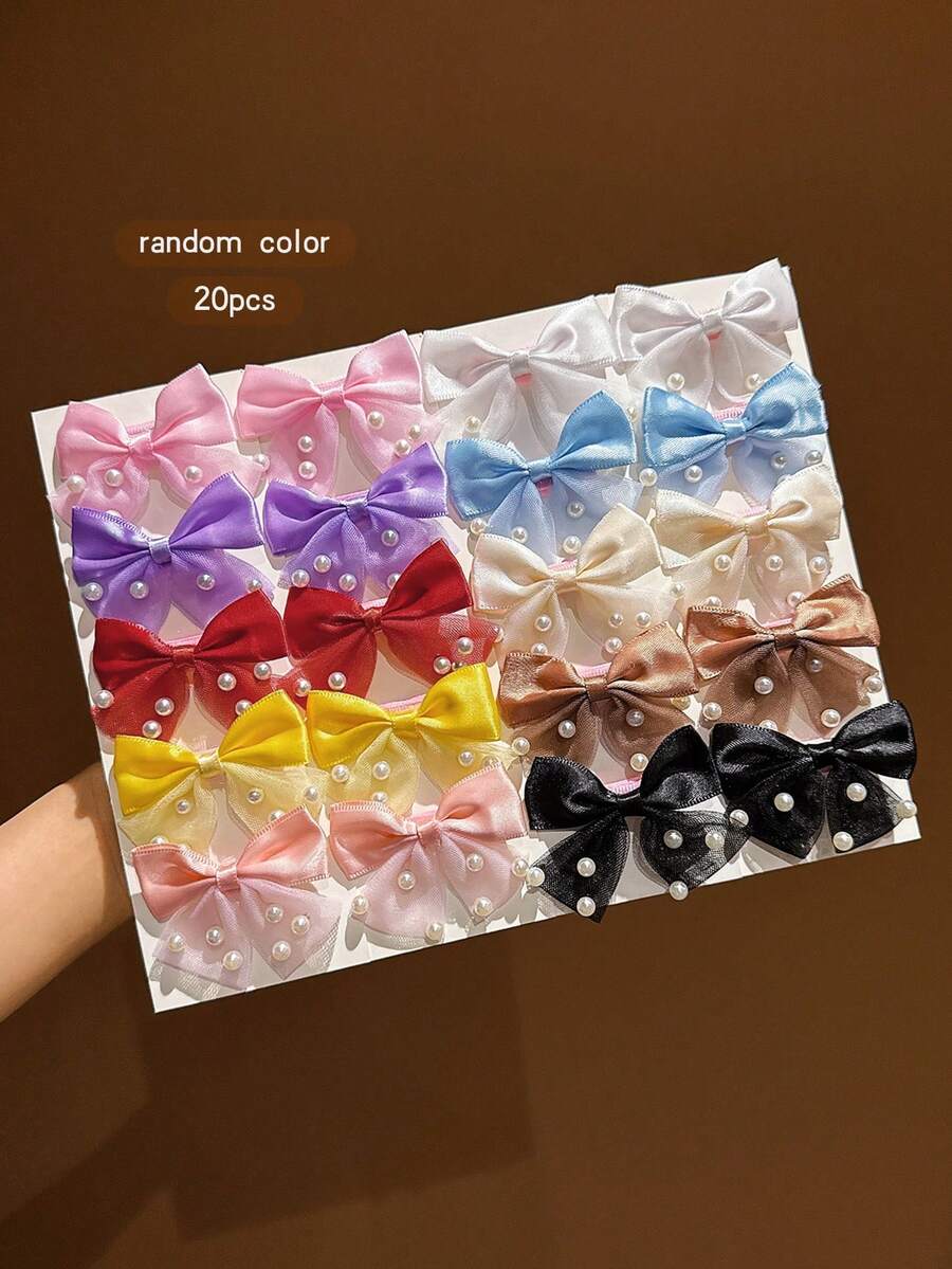 20 buah jepit rambut gaya manis warna acak, cocok untuk aksesori rambut penggunaan sehari-hari.