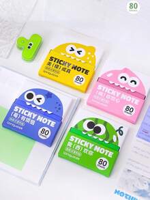 1pc Fruit Themed Pull-Out Pearlescent Sticky Notes, Transparent Color Self-Adhesive Memo Tabs, For Marking Key Knowledge And Sort, First Day Of School - Multicolor - View 10